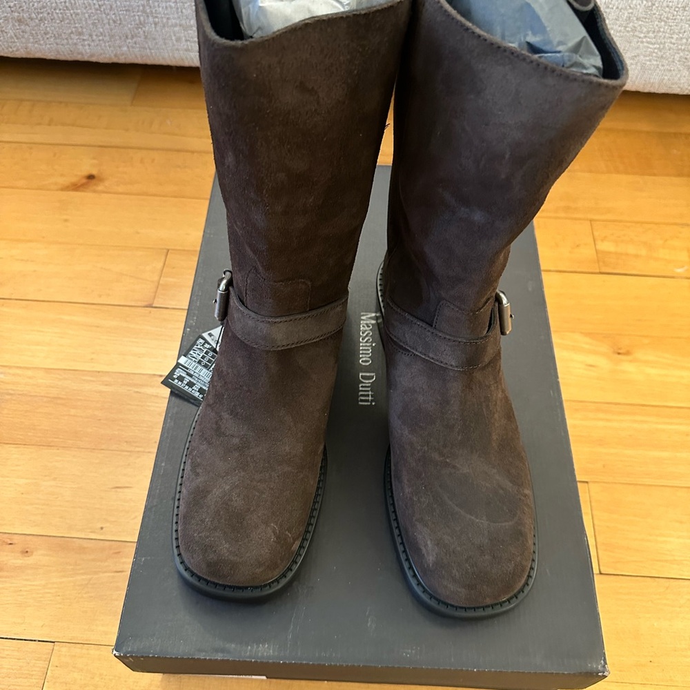 Massimo Dutti Brown Suede Boots